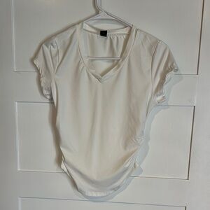 White V-Neck Women's Top